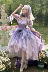 Purple Bowknot Irregular Sweet Princess Lolita Jsk Dress